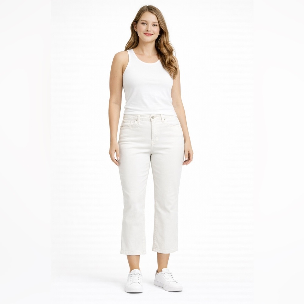 Limited Denim Cropped White Jeans‎